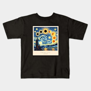 Eclipse in Van Gogh Style Kids T-Shirt